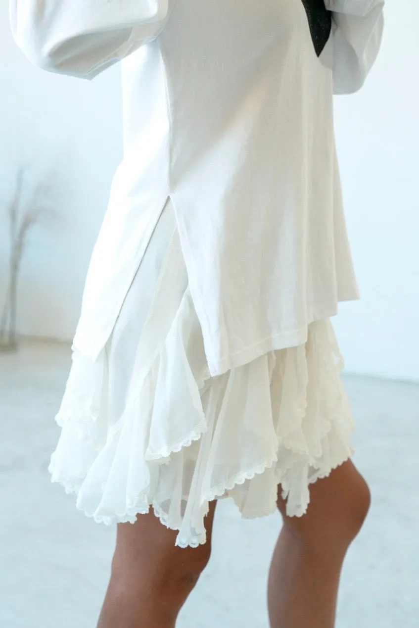 ( BLACK / WHITE ) CHIFFON RUFFLED SKIRT 🌟BEST BUY🌟 ( PRE ORDER )