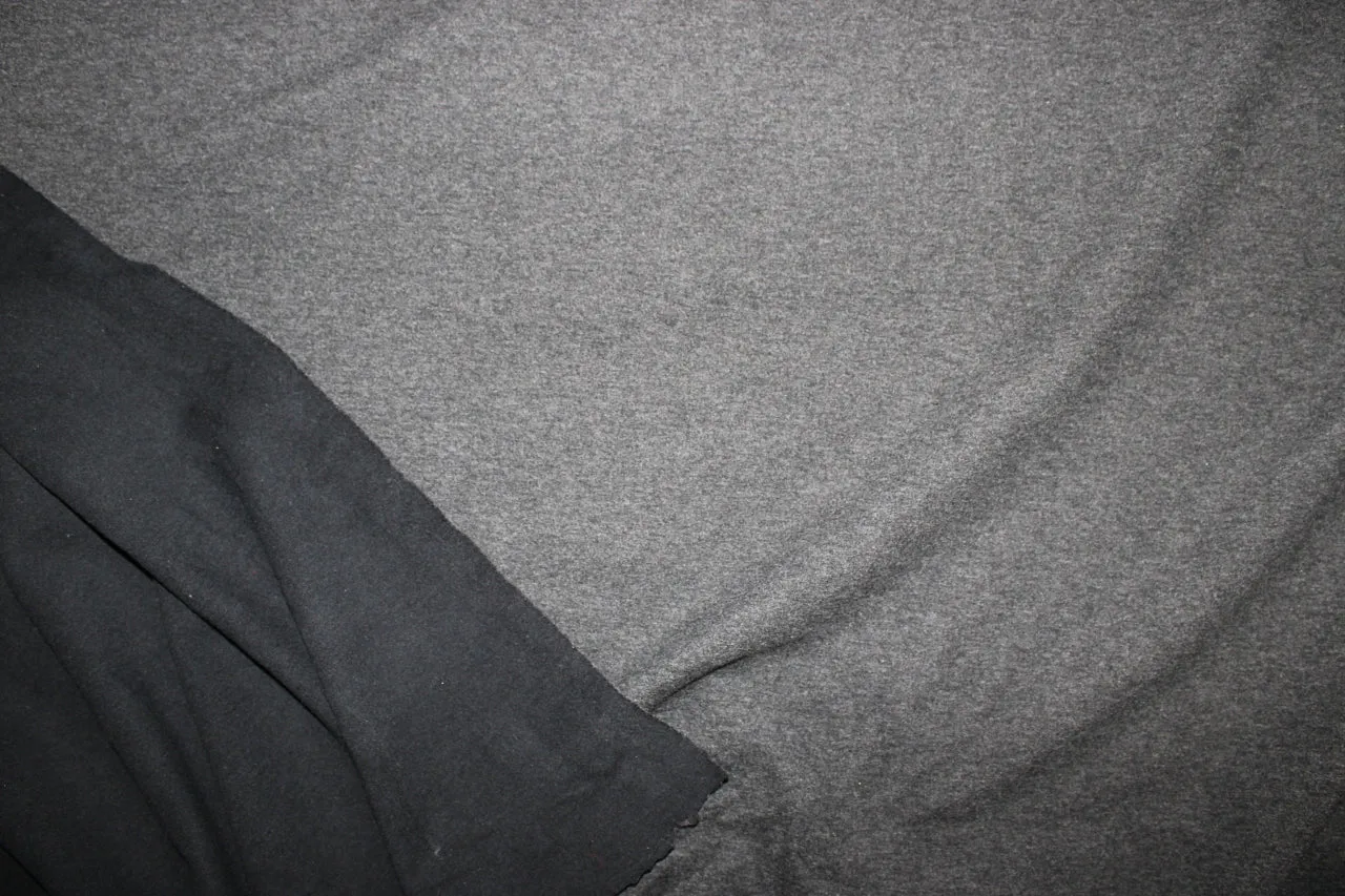 1 3/8 yards of Double Faced Rayon Knit - Black/Gray