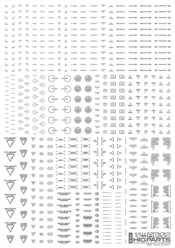 1/144 RB02 Caution Decal One Color Gray(1pc)