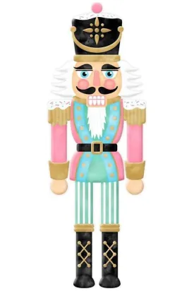 12" Metal Embossed Nutcracker: Pink