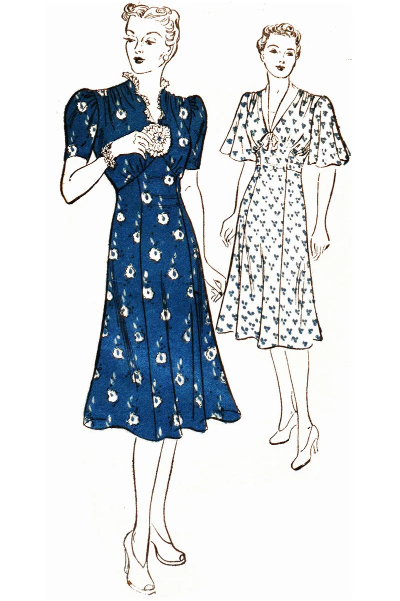 1930's Vintage Dress Pattern New York Gold Seal 1308 36" Bust