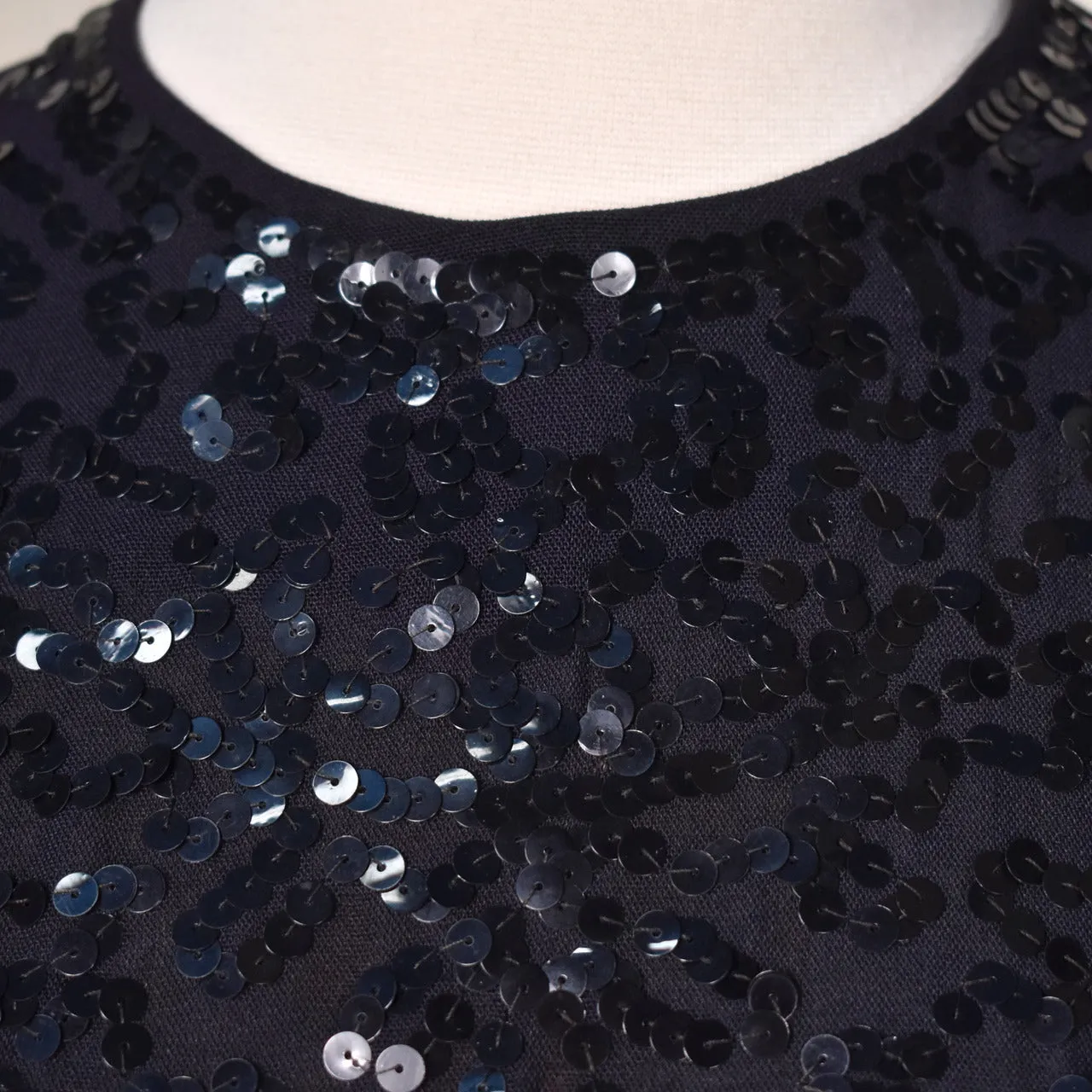 1940s Vintage LBD Sequin Sash Dress