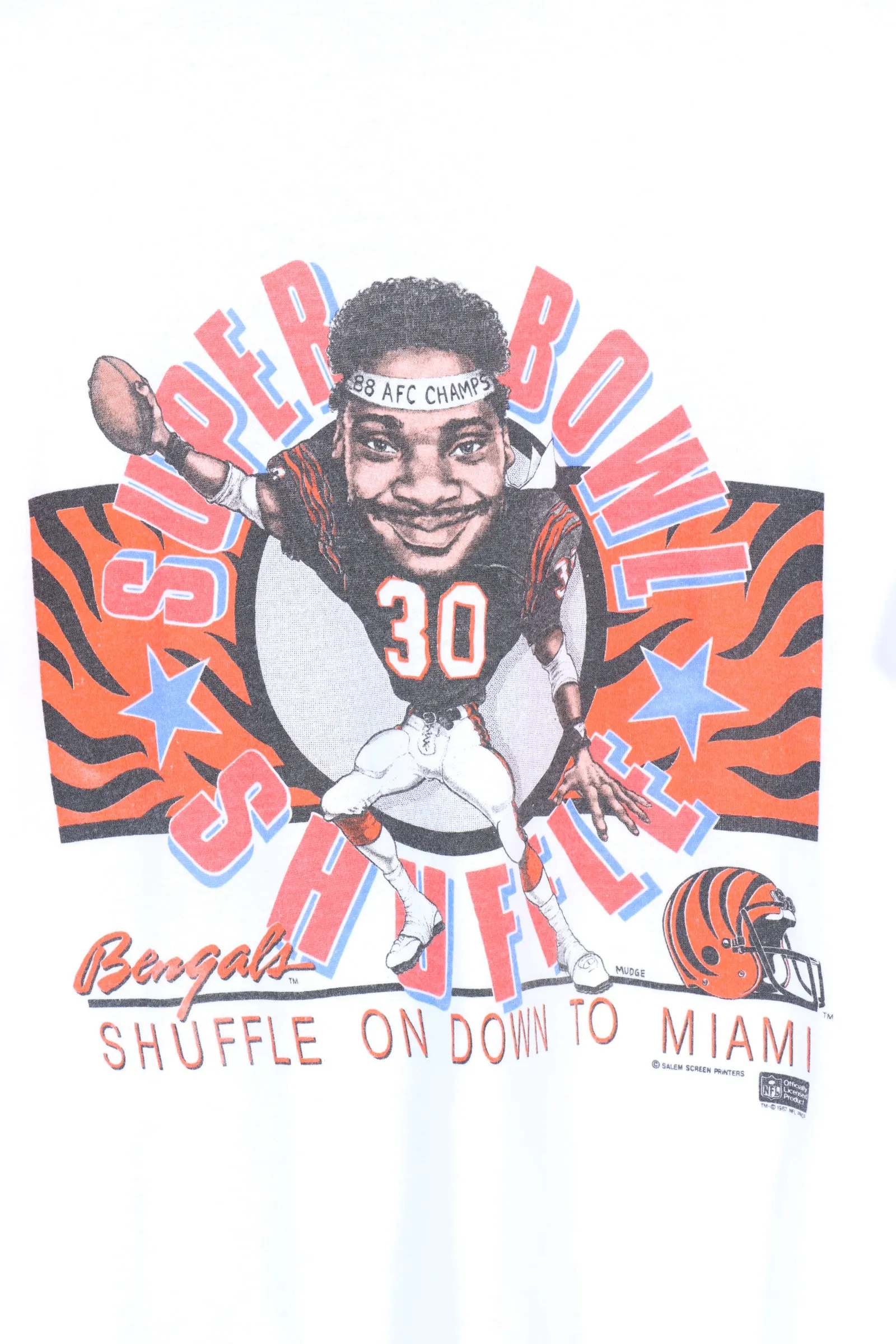 1988 Vintage Bengals Super Bowl Shuffle T-Shirt (M)