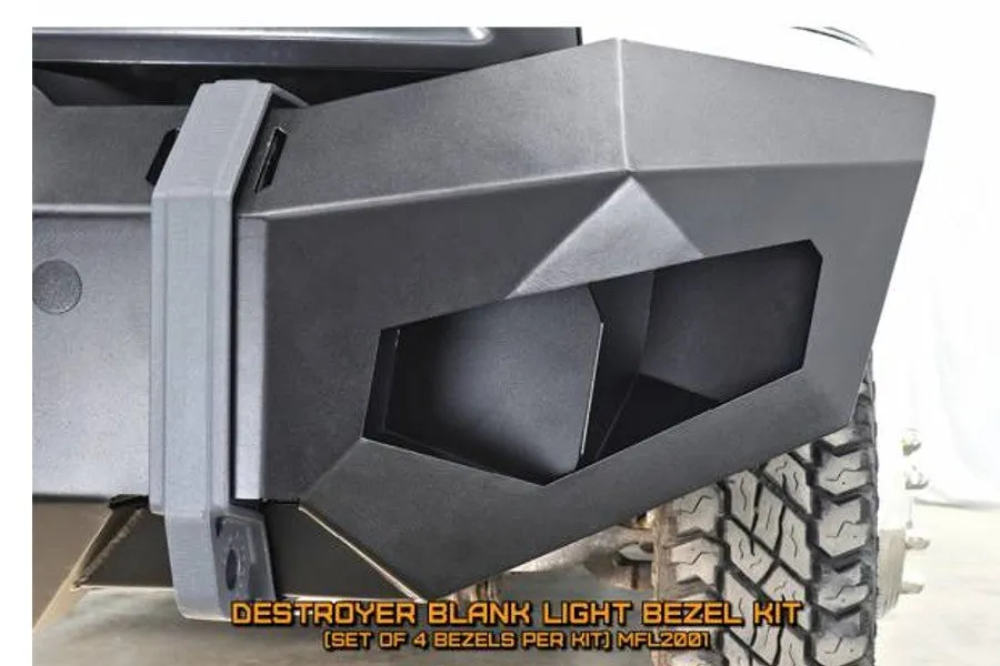 2010-23 Ford F250 & F350 LOD Offroad Offroad Destroyer Truck Blank Light Bezel Kit, Black Texture, Blank