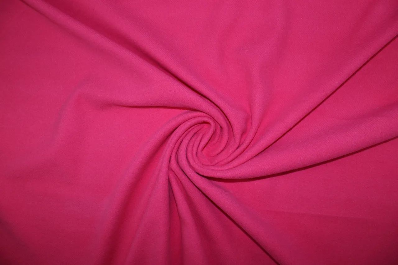 3 1/2 yards of Wool Twill Flannel Coating - Shocking Pink