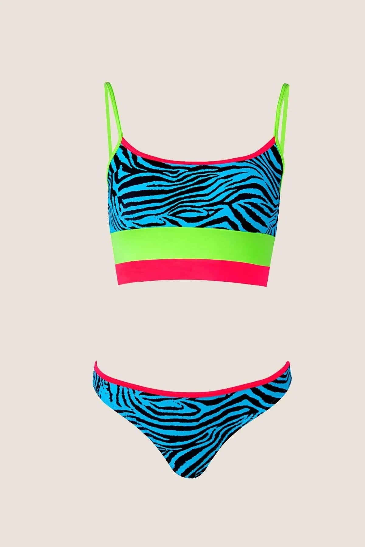 40736 Blue Tank Top Bikini Set