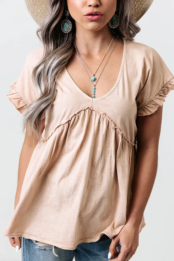 All You Ever Wanted Babydoll Top In Iced Latte