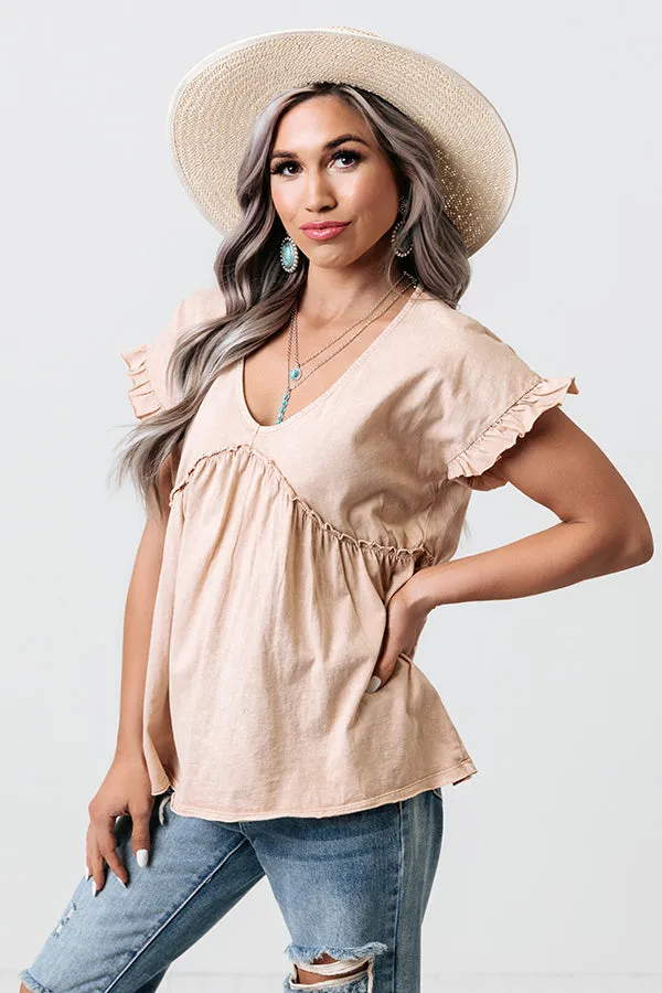 All You Ever Wanted Babydoll Top In Iced Latte