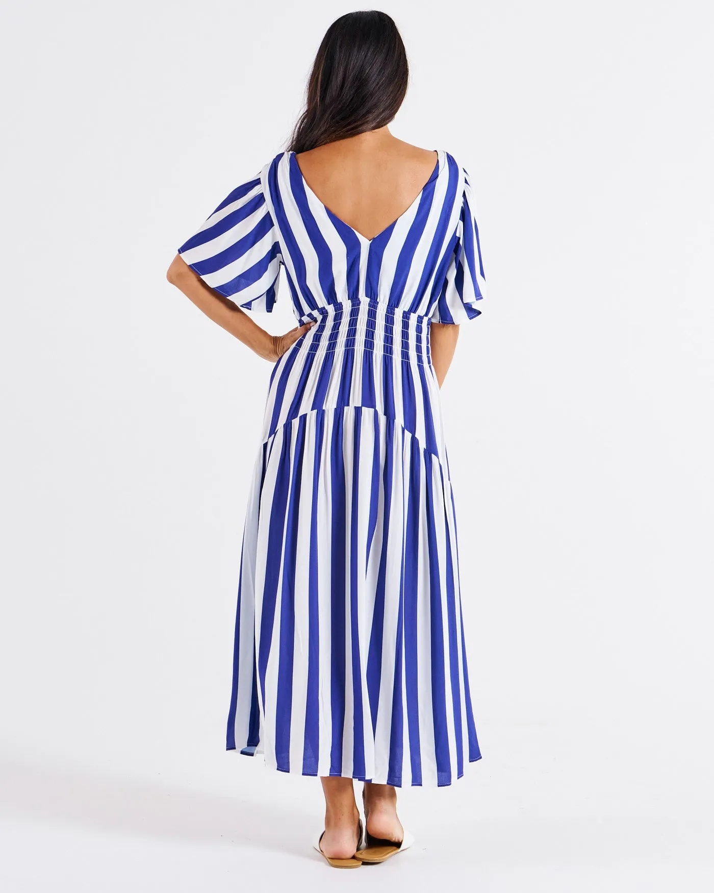 Betty Basics Louisa Dress Blue Stripe