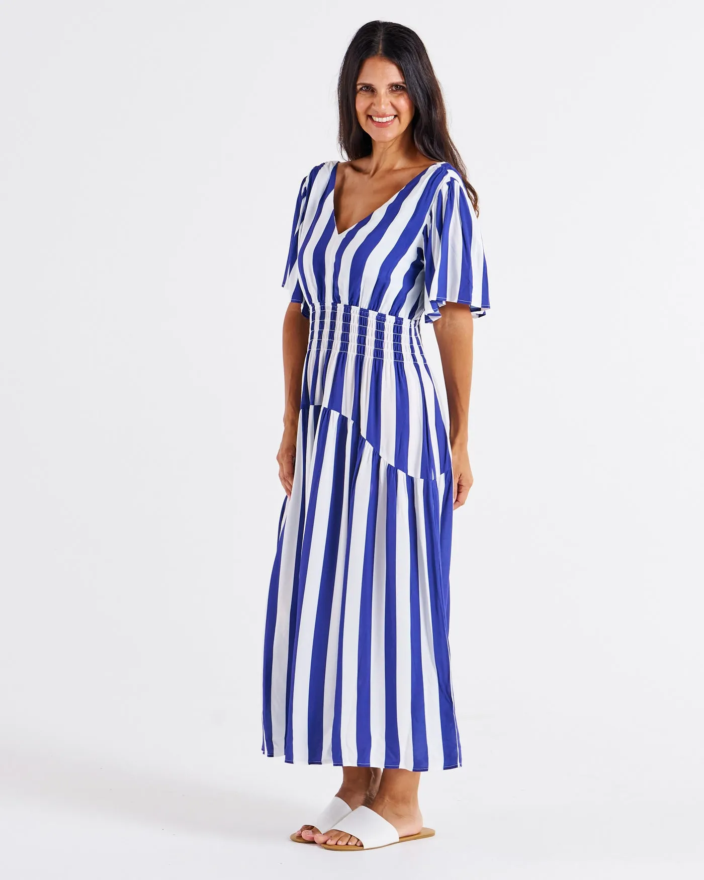 Betty Basics Louisa Dress Blue Stripe