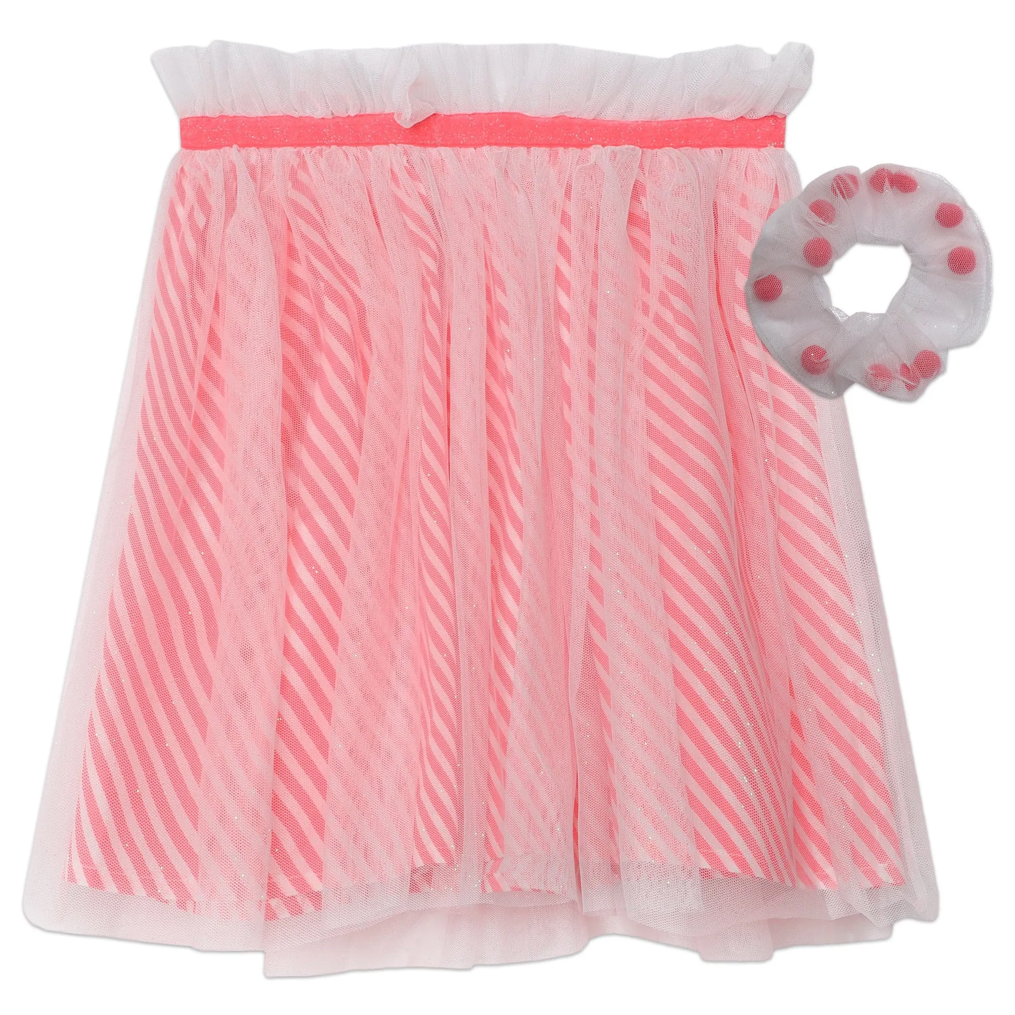 Billieblush Stripe Tulle Skirt with Scruchie