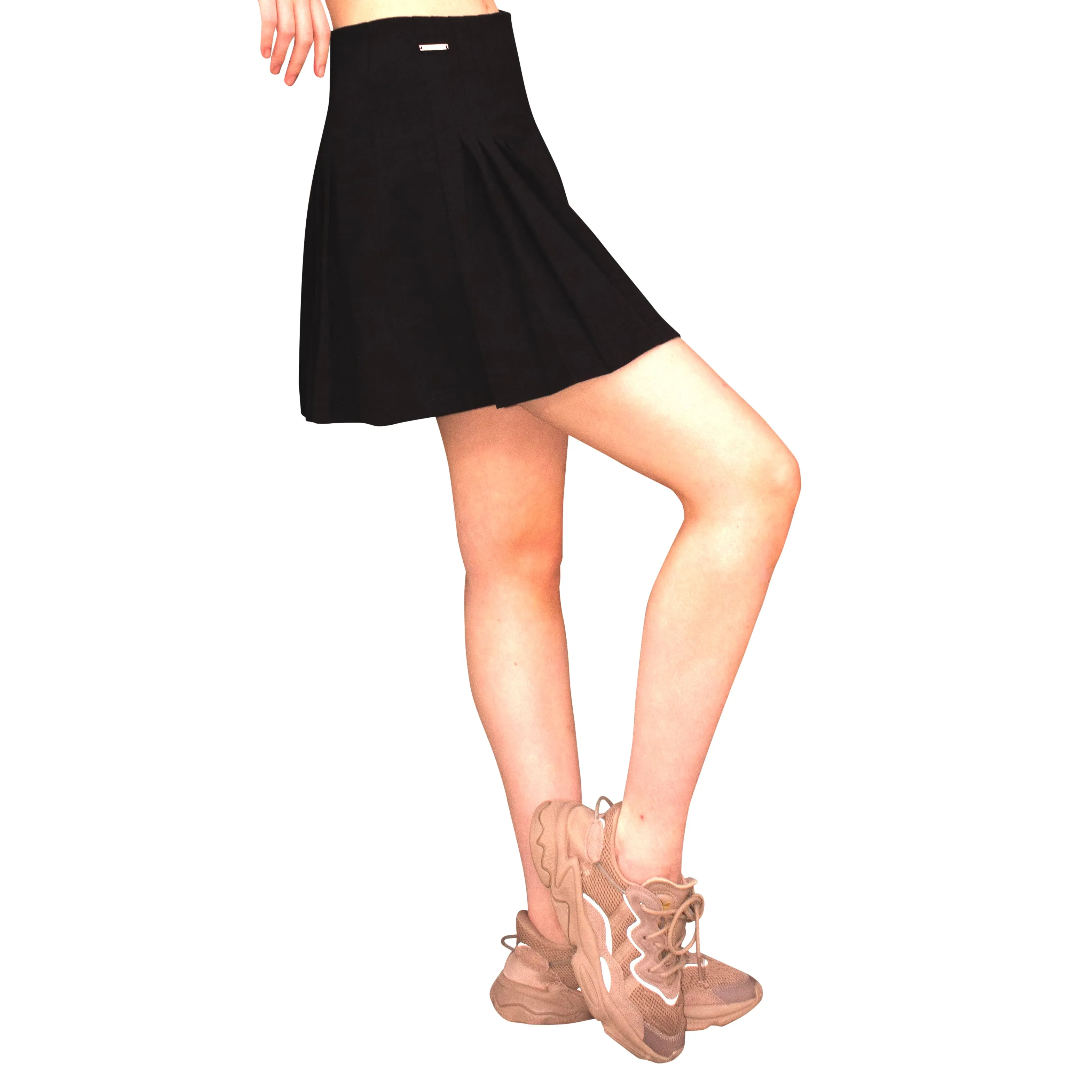 Black Mini Skirts - Pleated - Premium Jersey