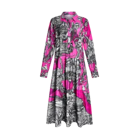 BREAST CANCER BOHO DRESS-PINK & BLACK