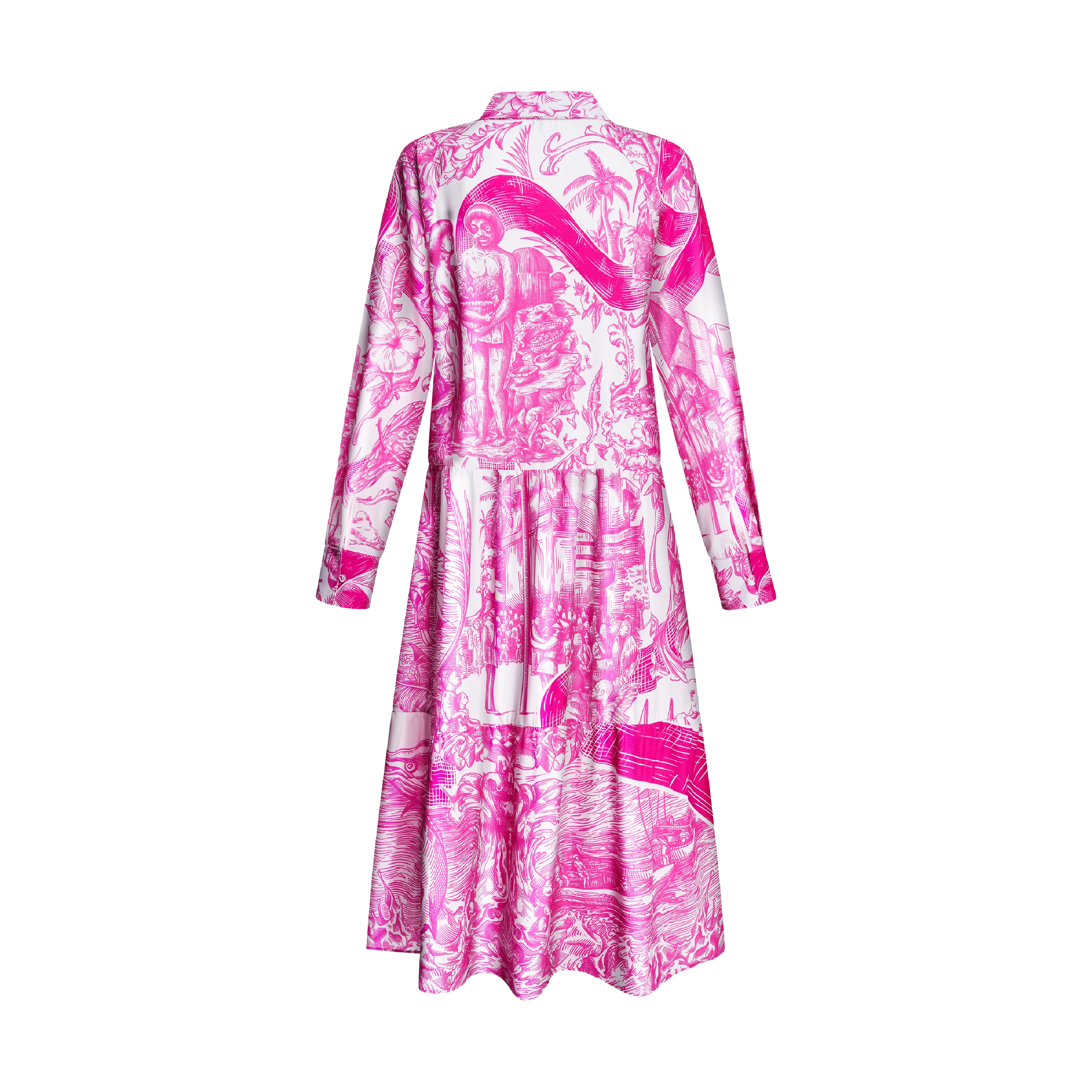 BREAST CANCER BOHO DRESS-WHITE & PINK