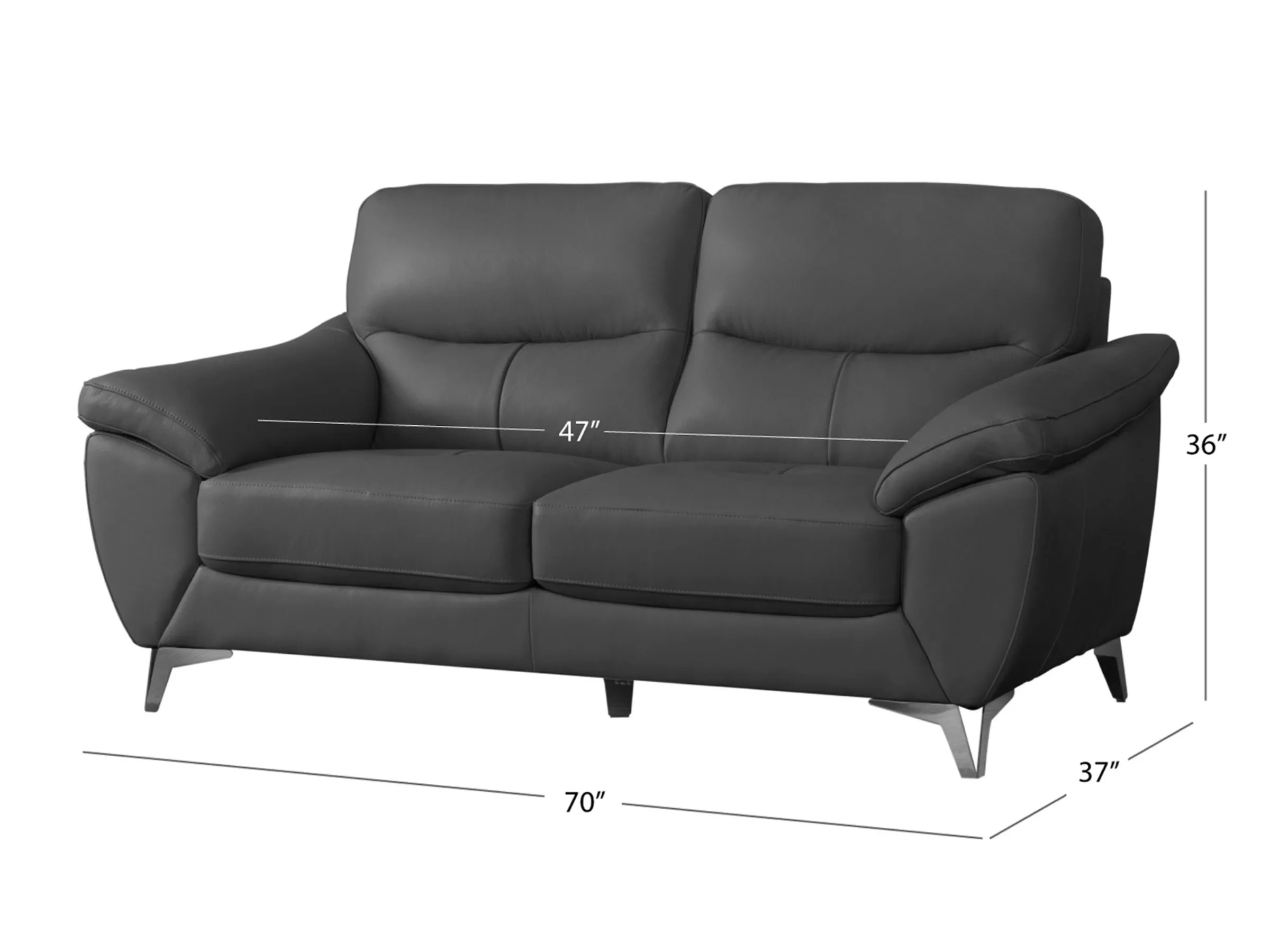 Cadence Top Grain Leather Loveseat