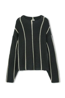 Charcoal Stripe Knit Jumper