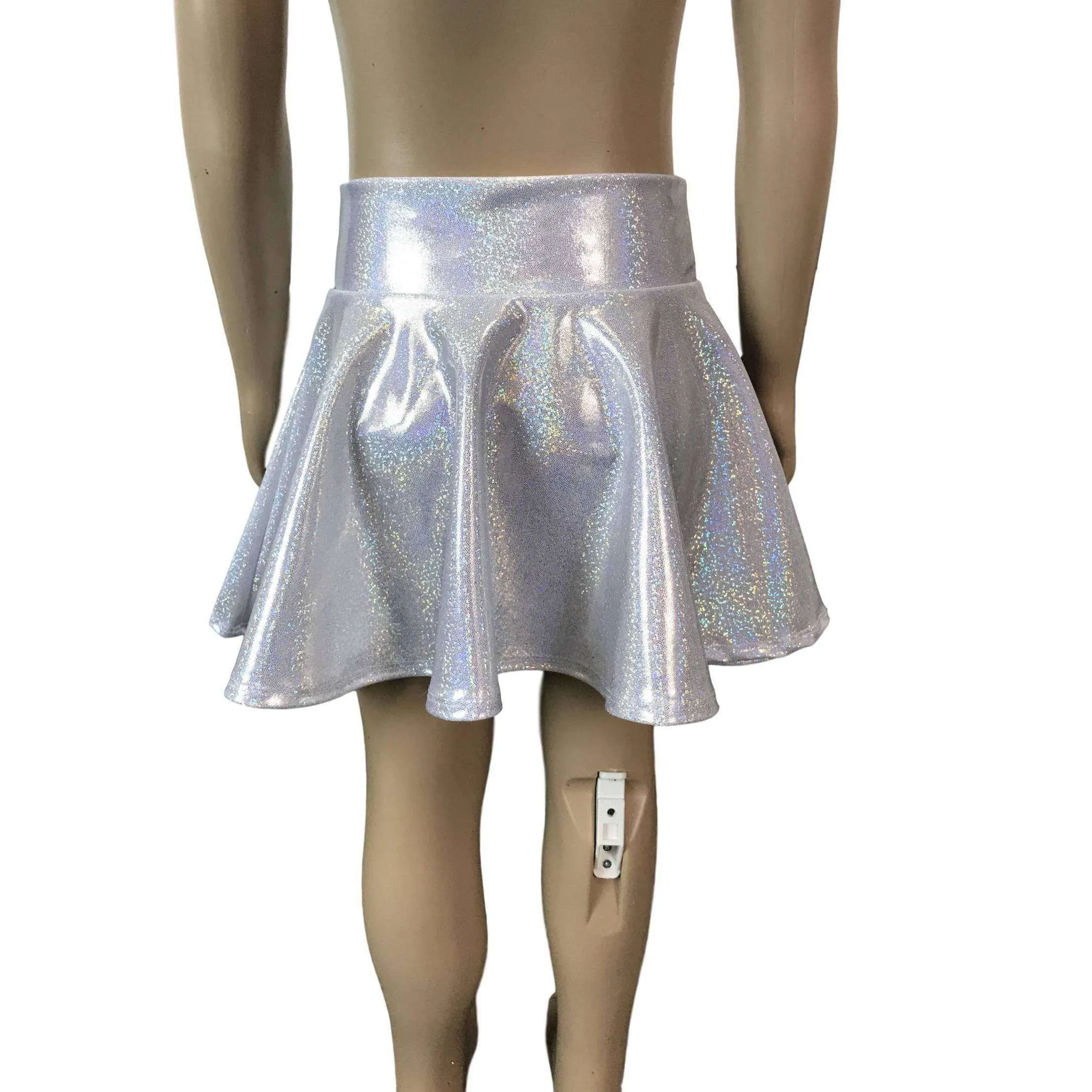 Children's Silver Holographic Skater Skirt