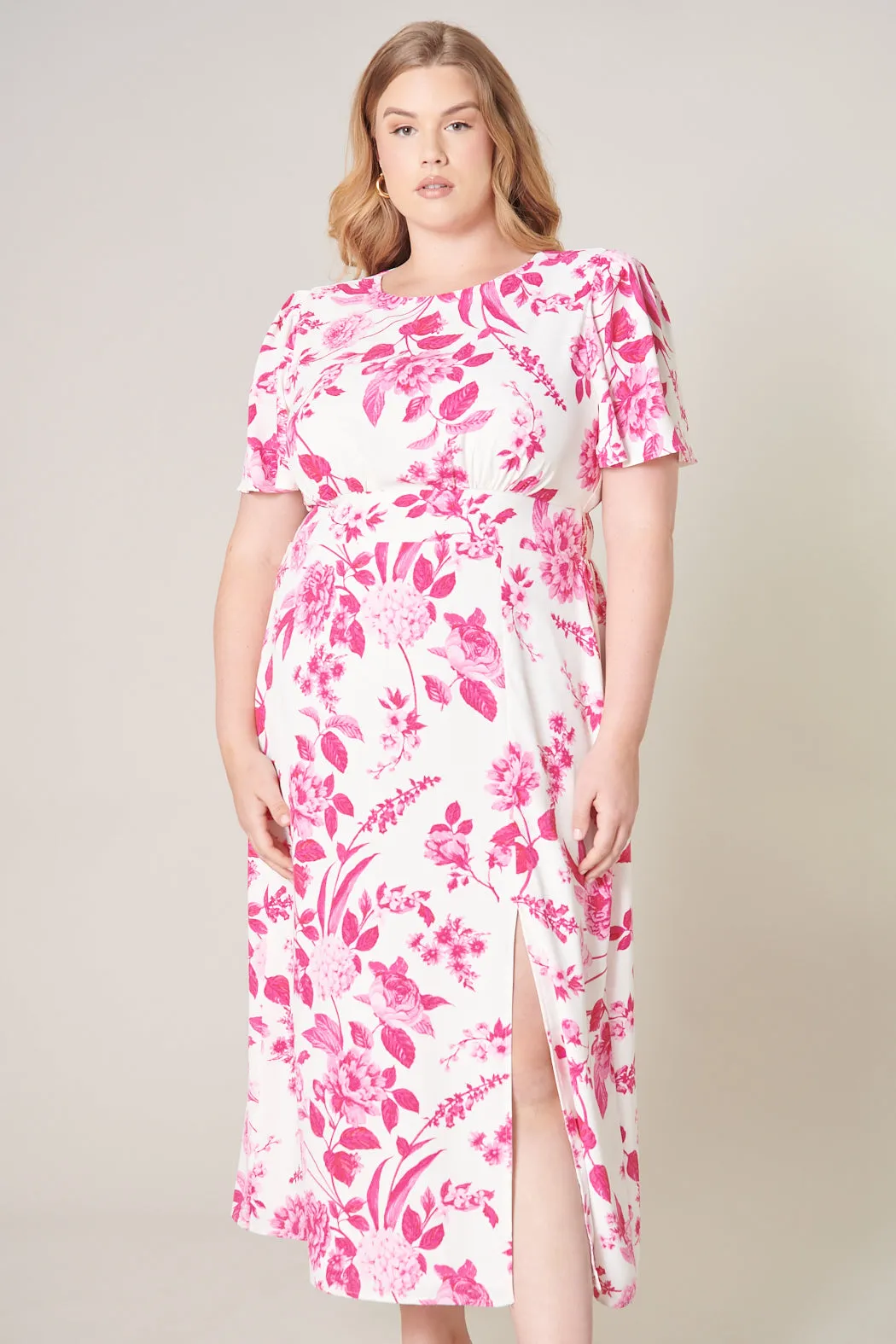 Clarice Bloom Floral Midi Dress Curve