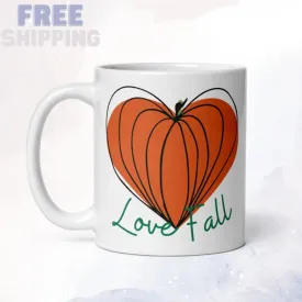 Cutest Love Fall Pumpkin Heart Mug