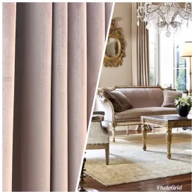 Designer Drapery Velvet Fabric - Light Pink Lavender- Decorating