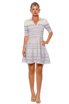 Dessie French Blue Striped Mini Dress