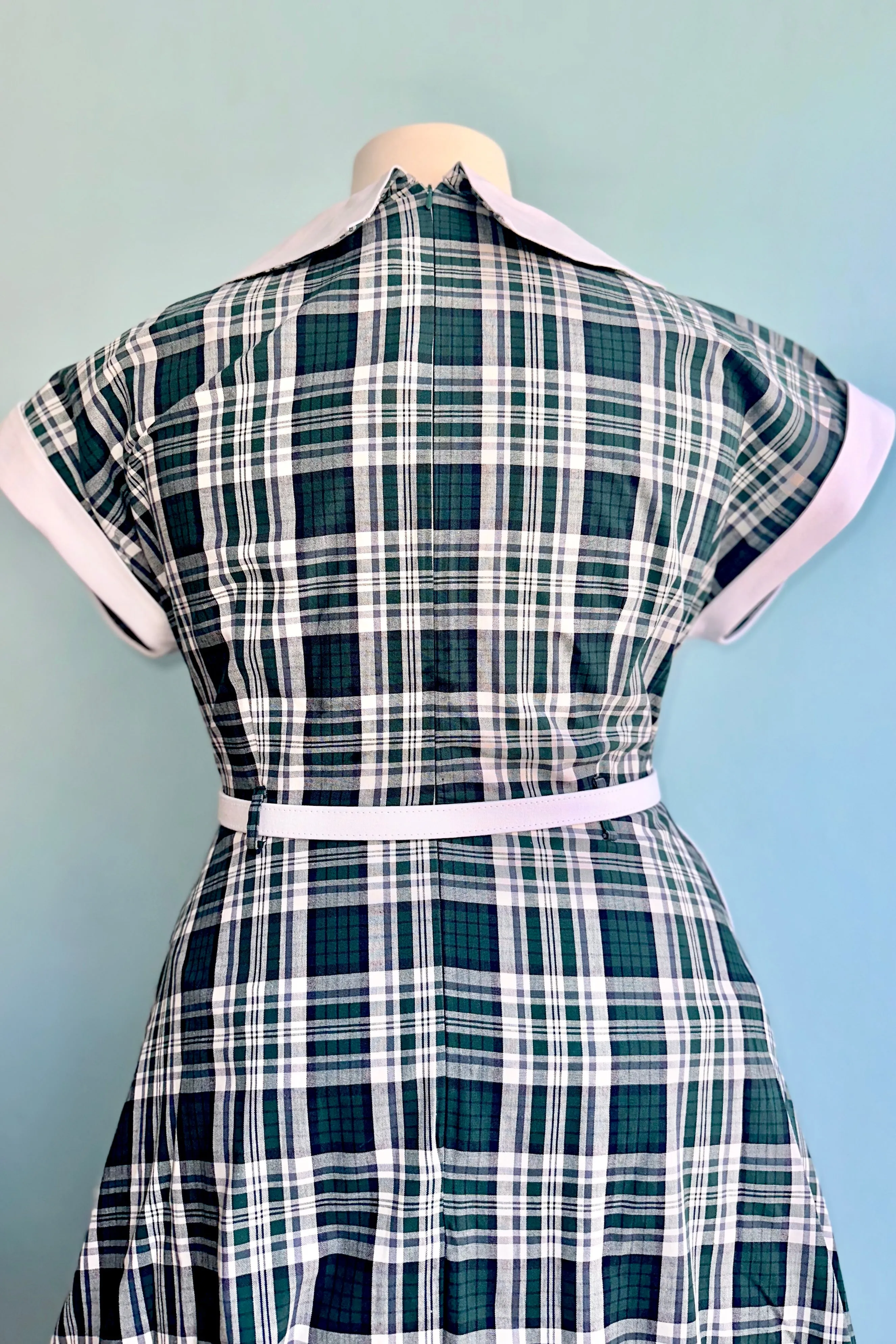 Emerald Plaid Cotton Marjorie Dress by Collectif