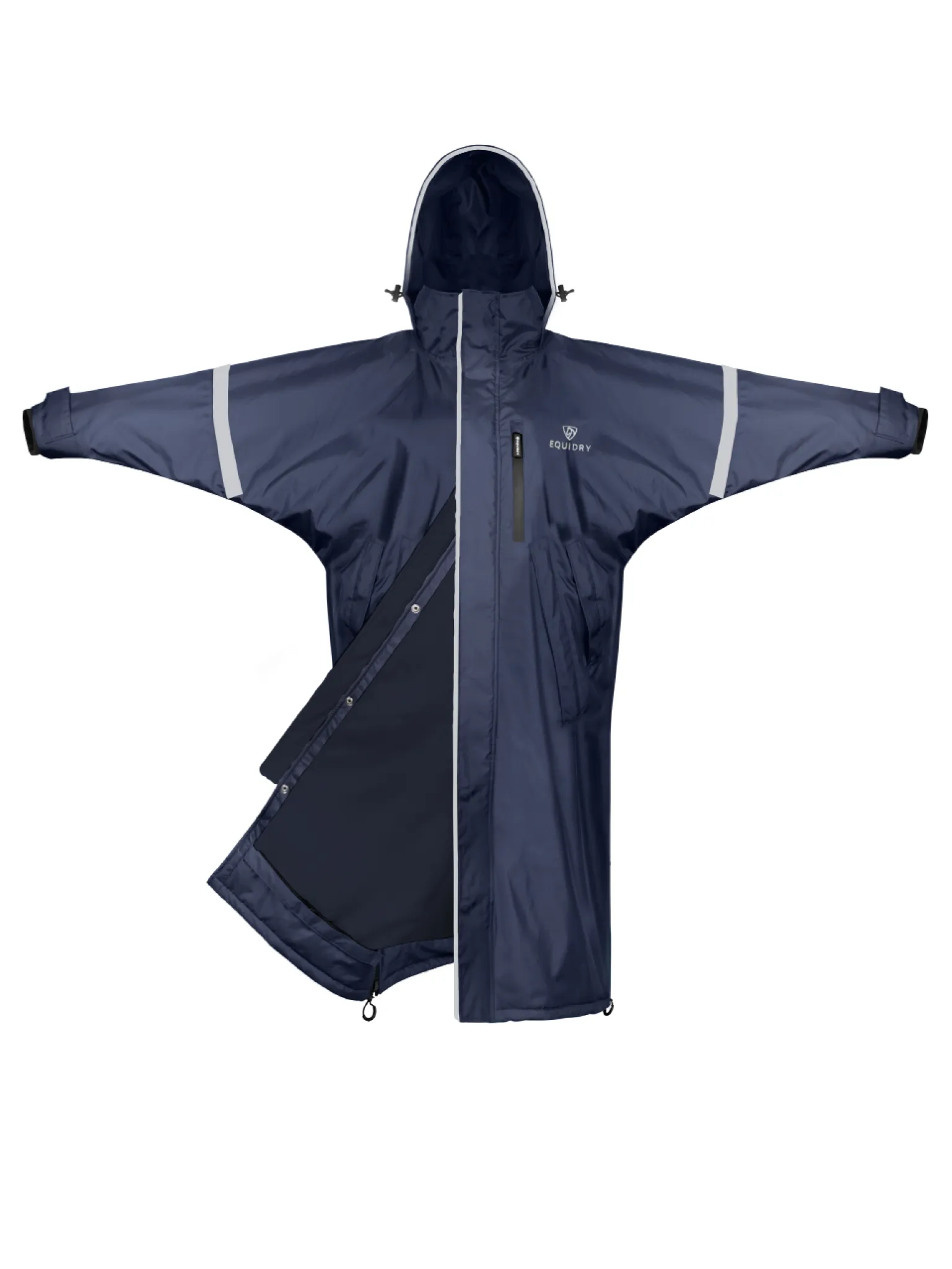 Evolution Women's | Thin Fleece | Stowaway Hood | Reflective | Navy