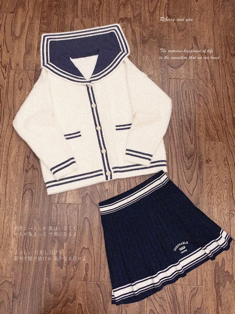 [Faux Fur] Sailor Girl’s Warmer Cardigan