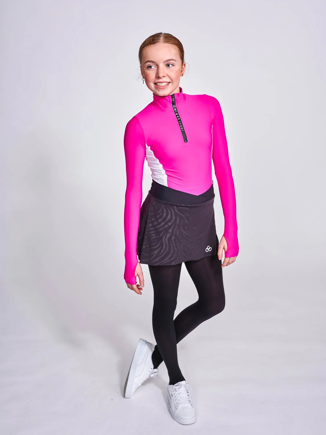 Fearless Half-Zip Top in Fuchsia