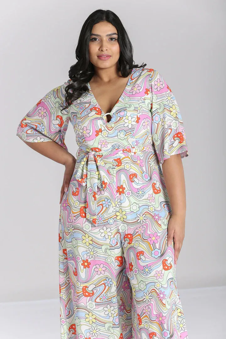 Final Sale Happy Daze Jumpsuit by Hell Bunny