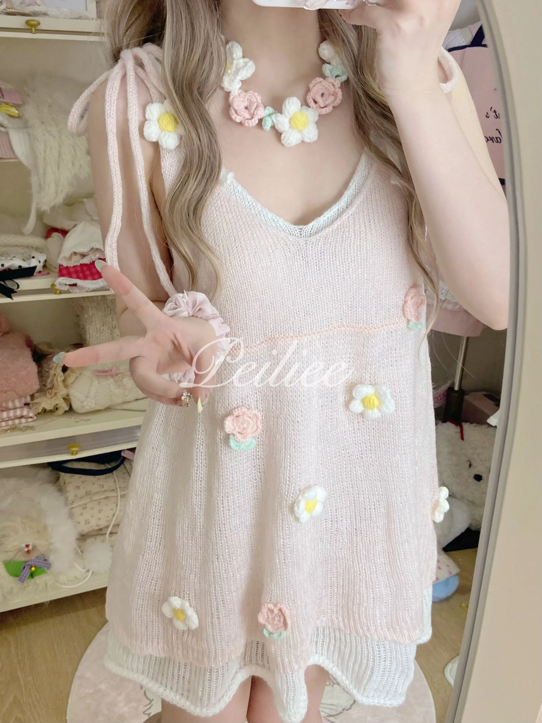 Forest Nymph Floral knitted mini dress