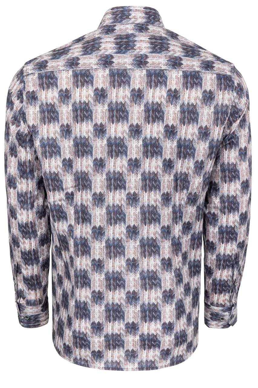 Garnet Button-Front Shirt - Printed Blue