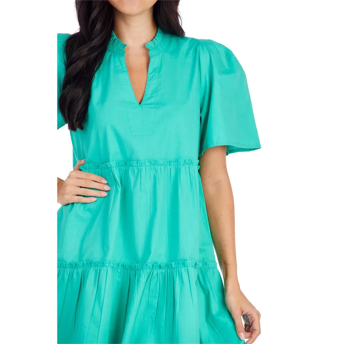 Green Watson Tiered Dress