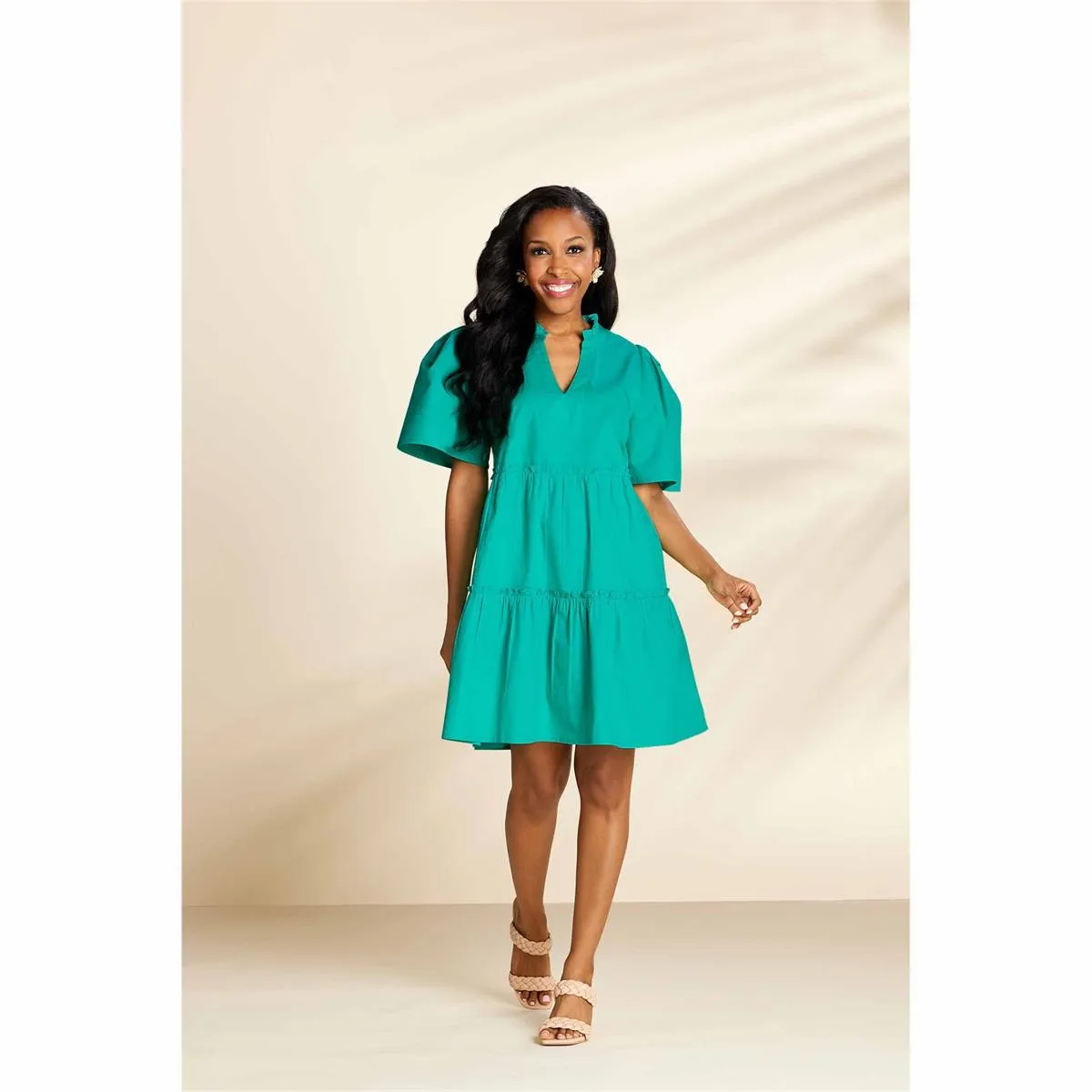 Green Watson Tiered Dress