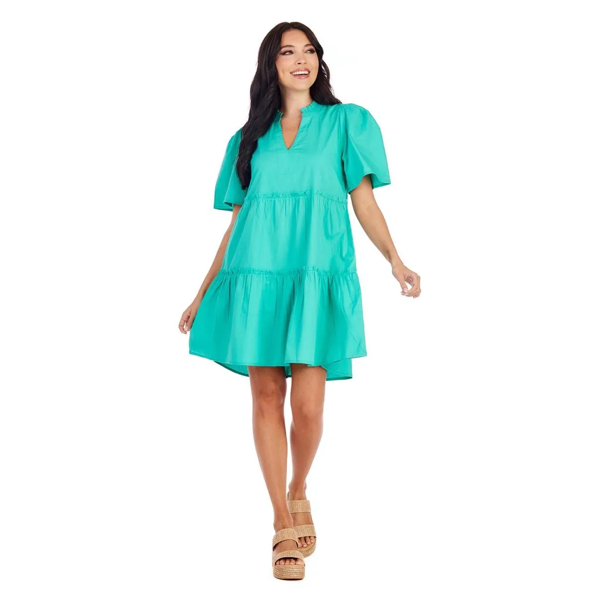 Green Watson Tiered Dress