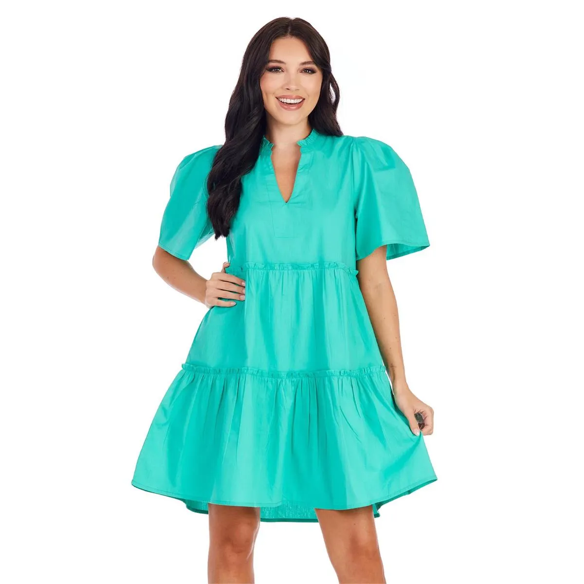 Green Watson Tiered Dress