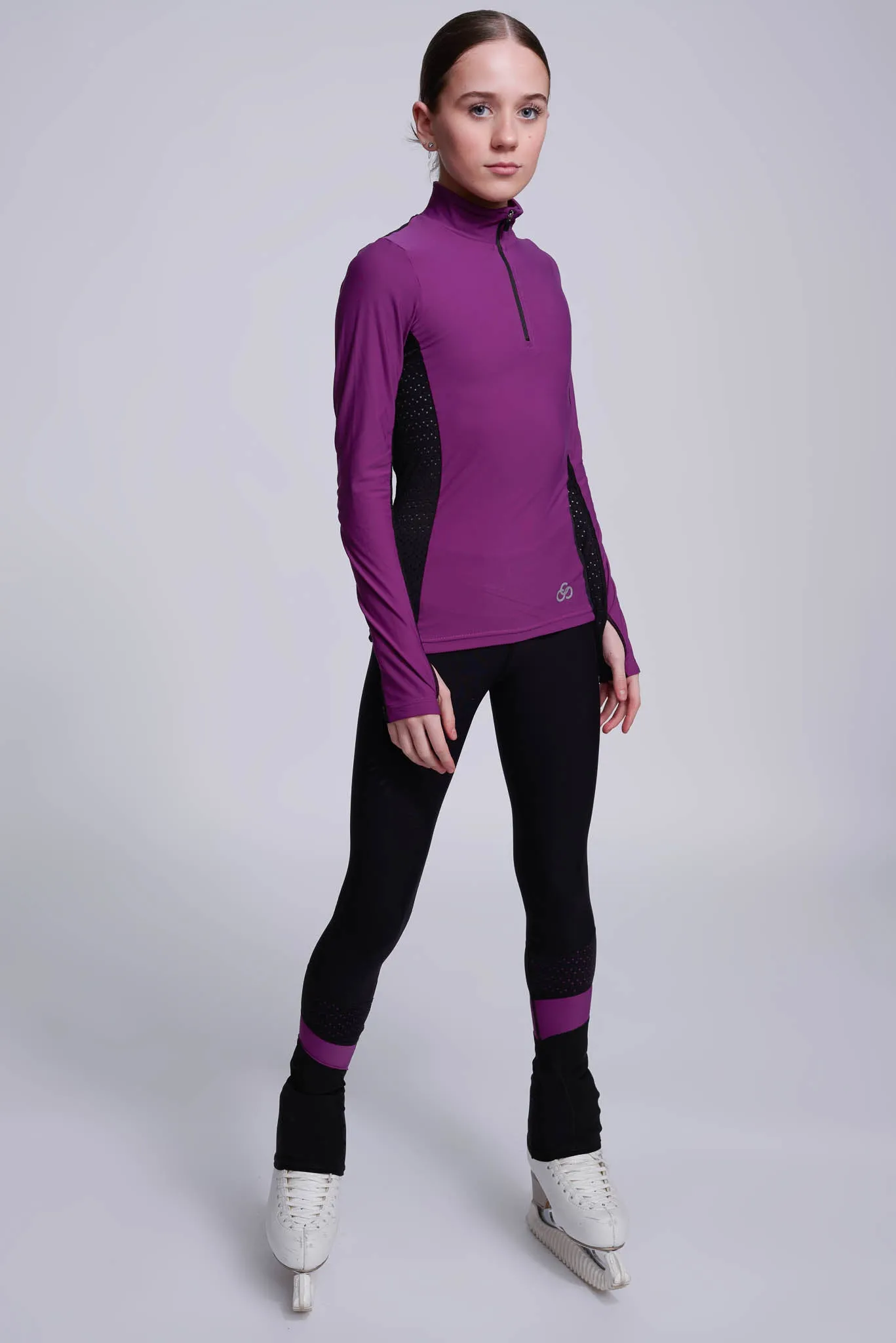 Inspire Half-Zip Top in Berry