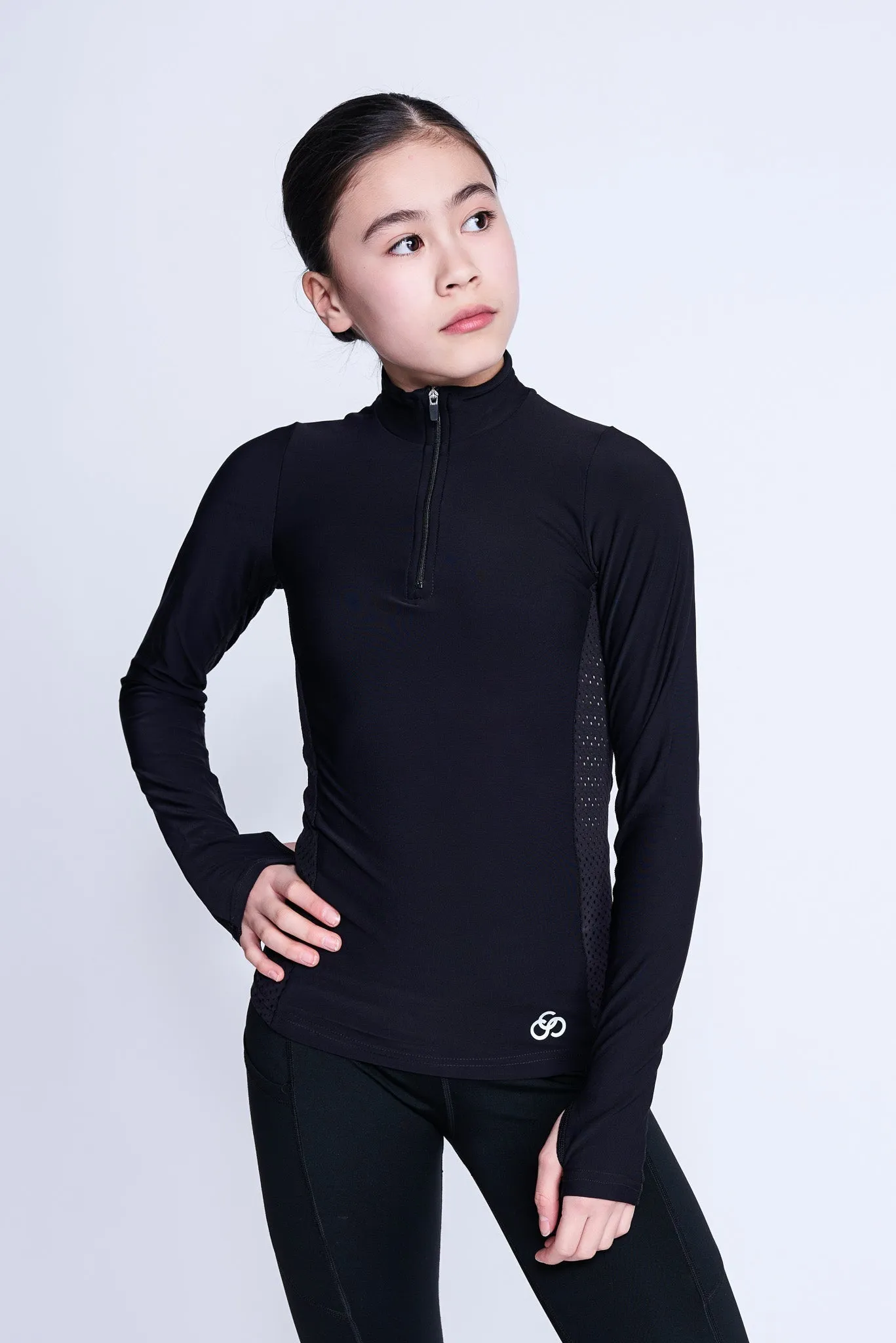 Inspire Half-Zip Top in Black