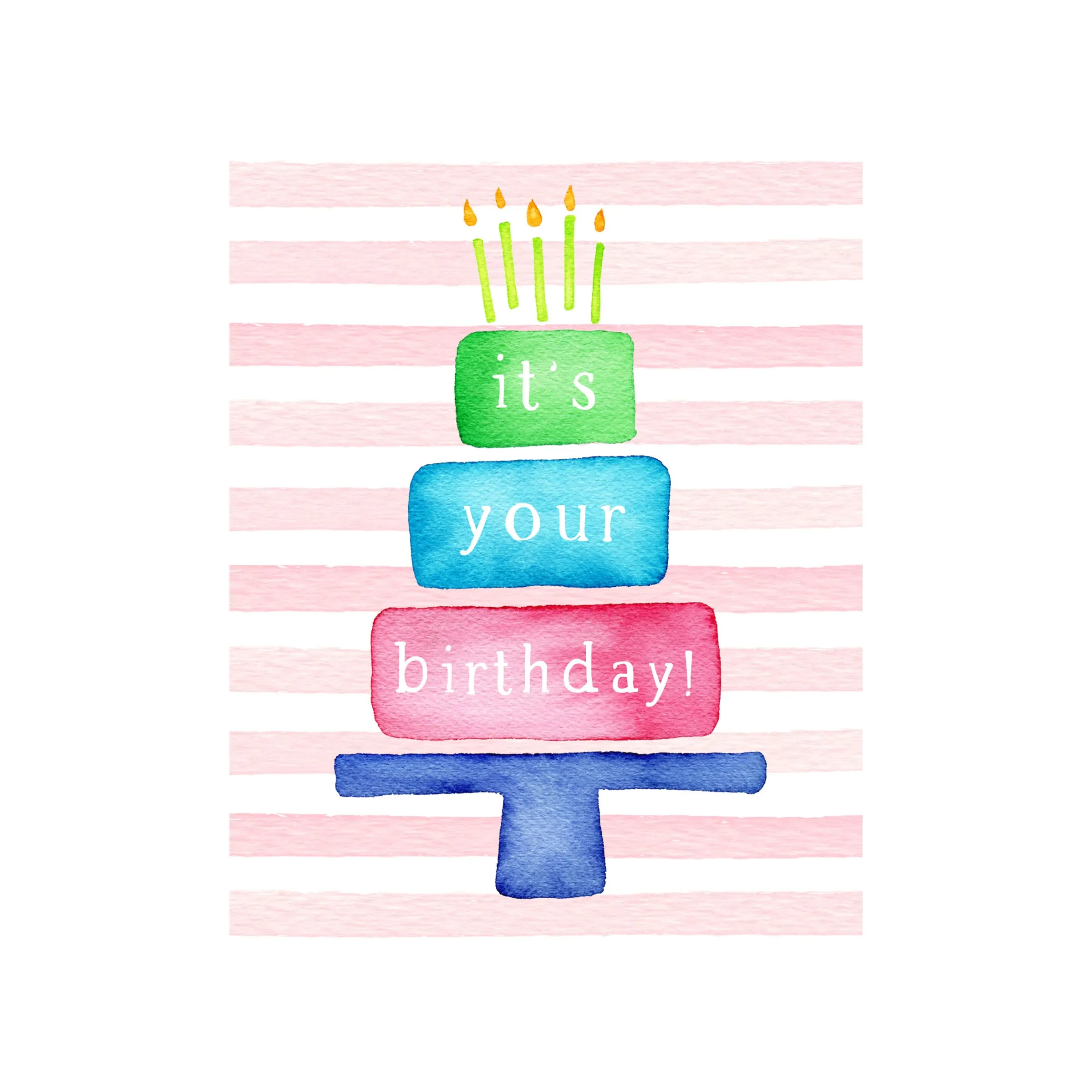 It's Your Birthday Cake Card- Pink