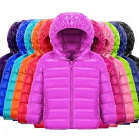 Kids Puffer Coat Solid Color