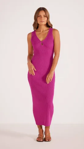 Kosa Knit Midi Dress Berry