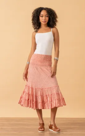 Lola Skirt, Short, Coral Stripe