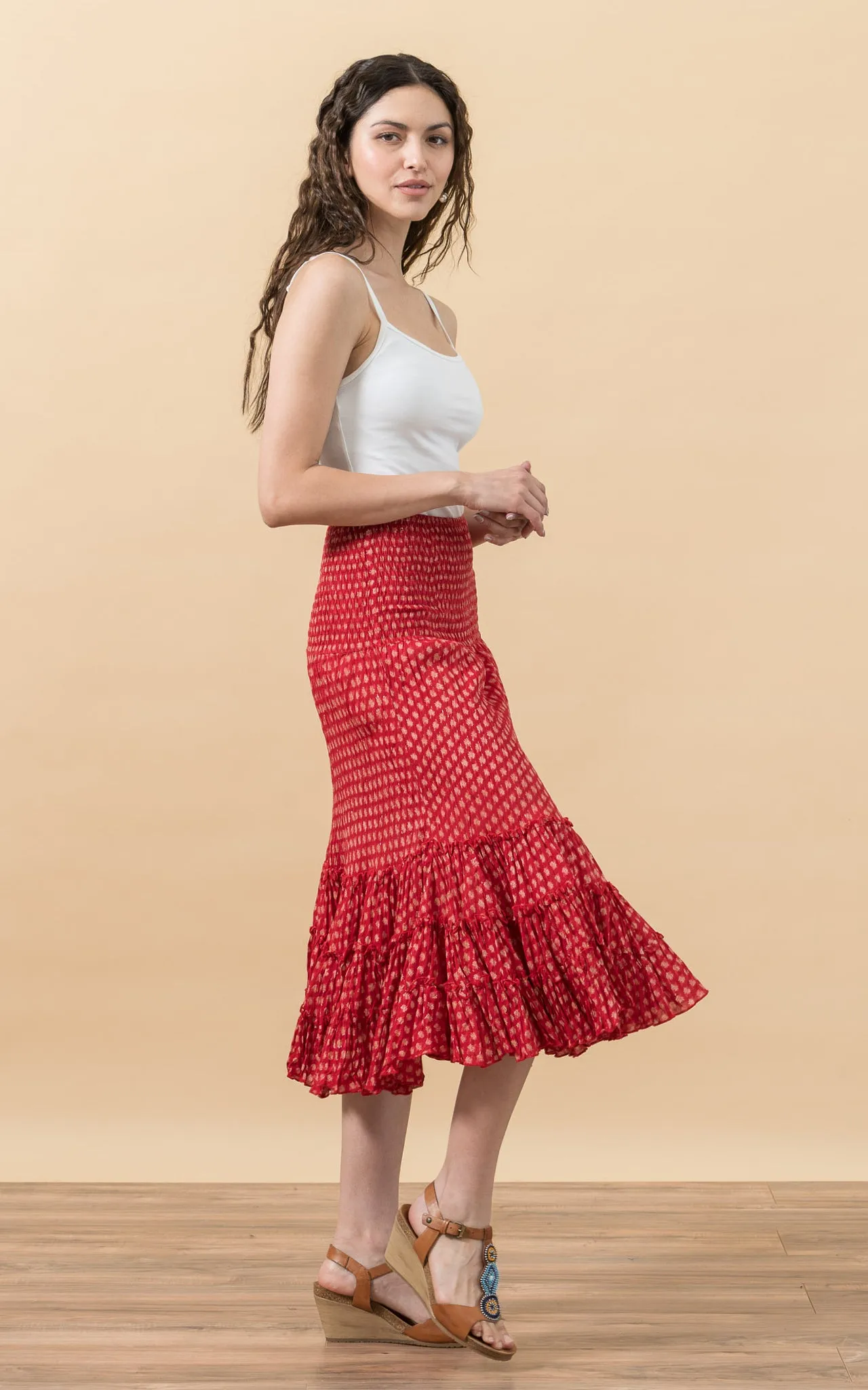 Lola Skirt, Short, Scarlet Calico