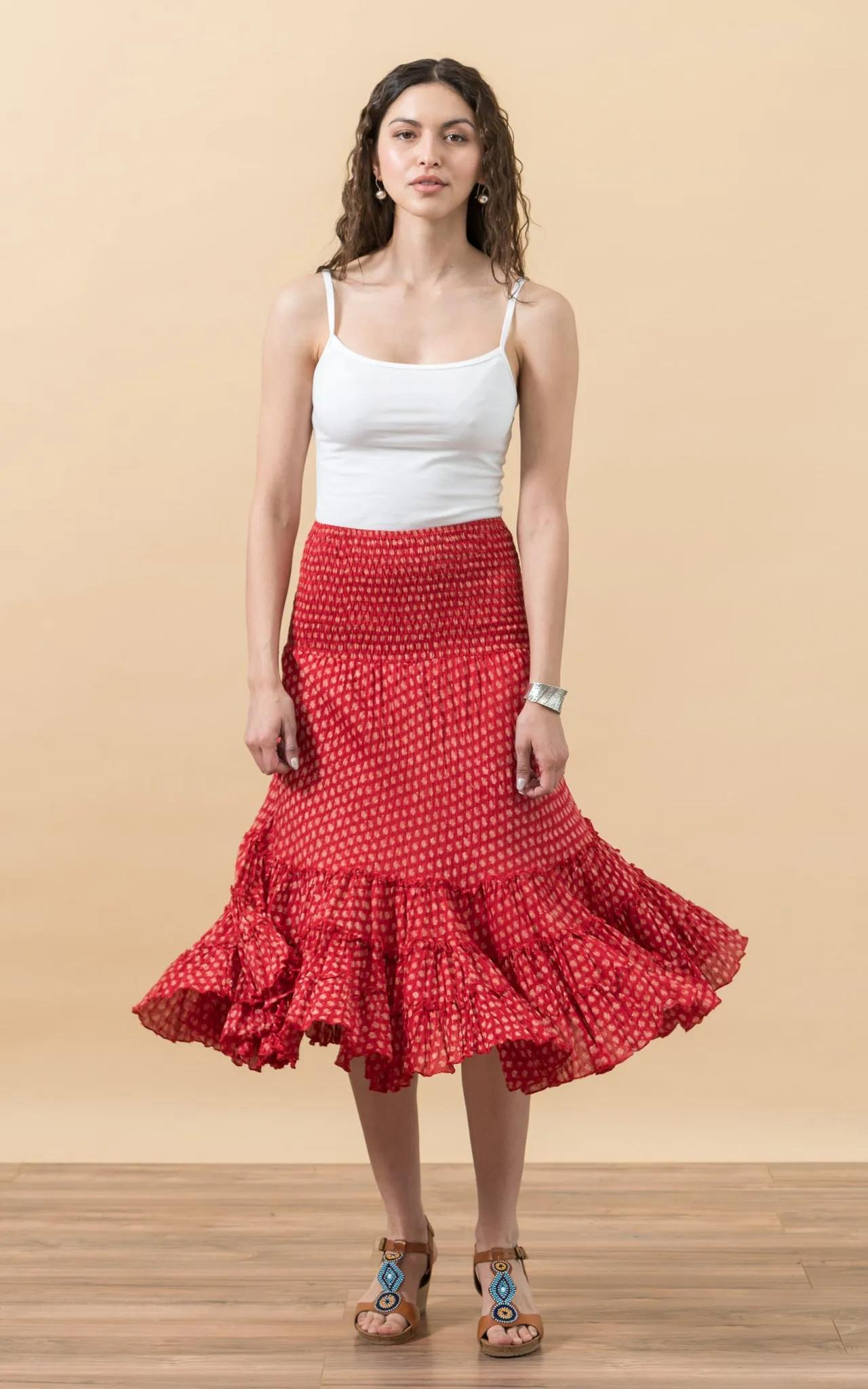 Lola Skirt, Short, Scarlet Calico