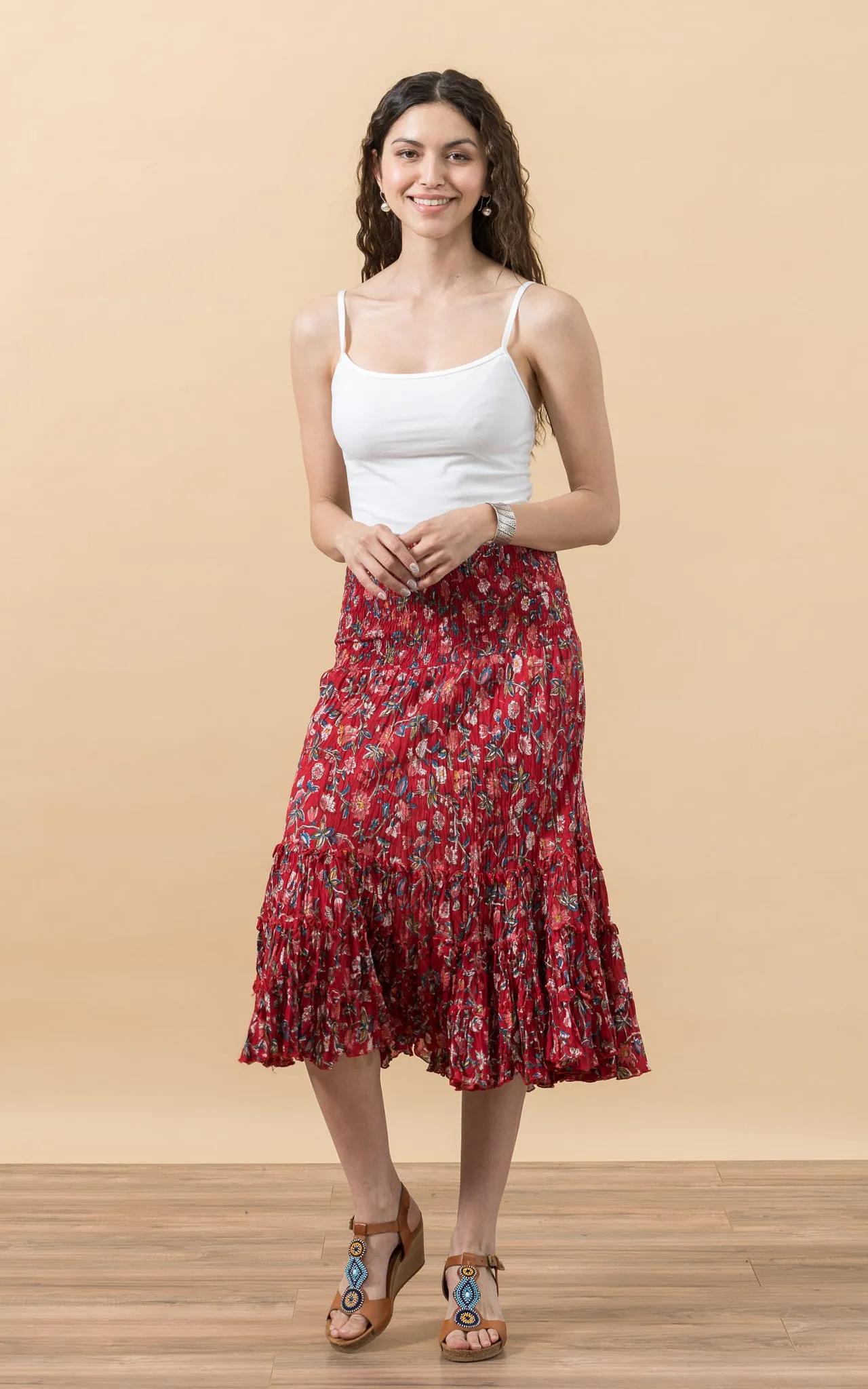 Lola Skirt, Short, Wildflower Red