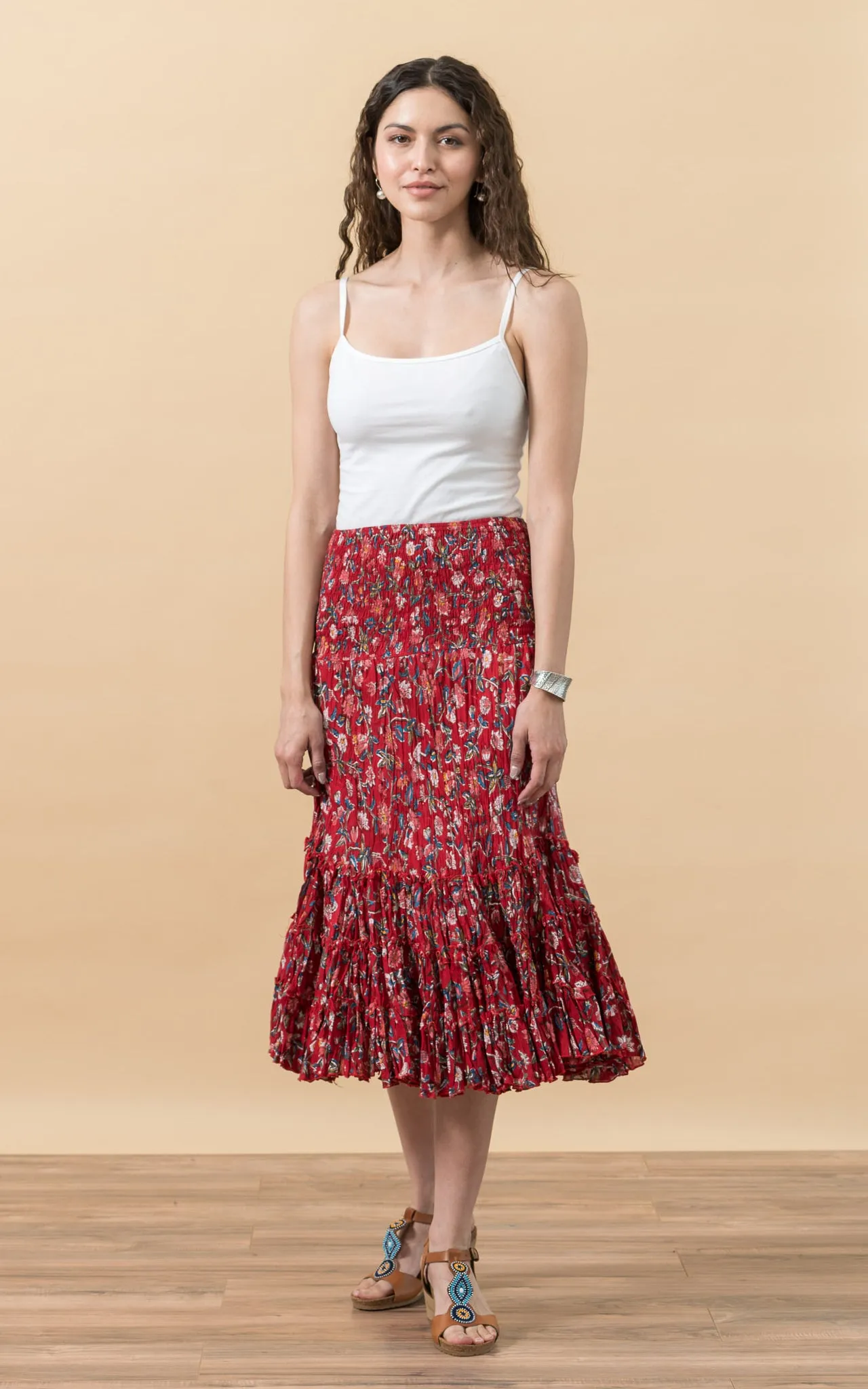 Lola Skirt, Short, Wildflower Red