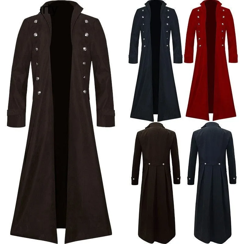 Mens Steampunk Tailcoat Costume Jacket Long Coat