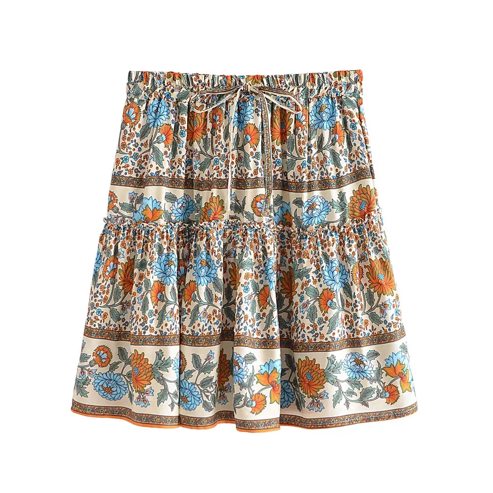 Nikki's Boho Summer Ruffles Mini Skirts