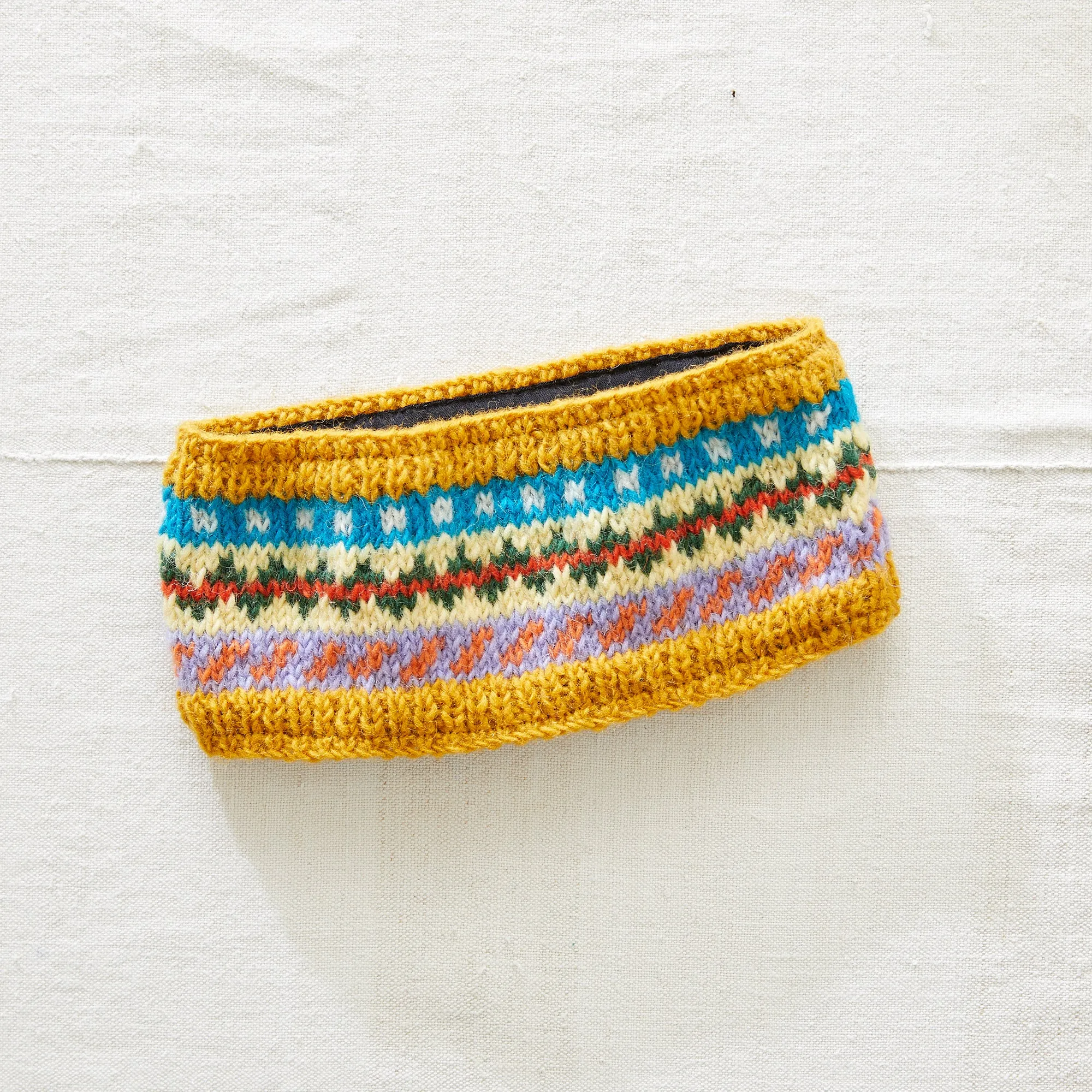 PALLAVI Fair Isle Headband Lined Waste Wool (WS)