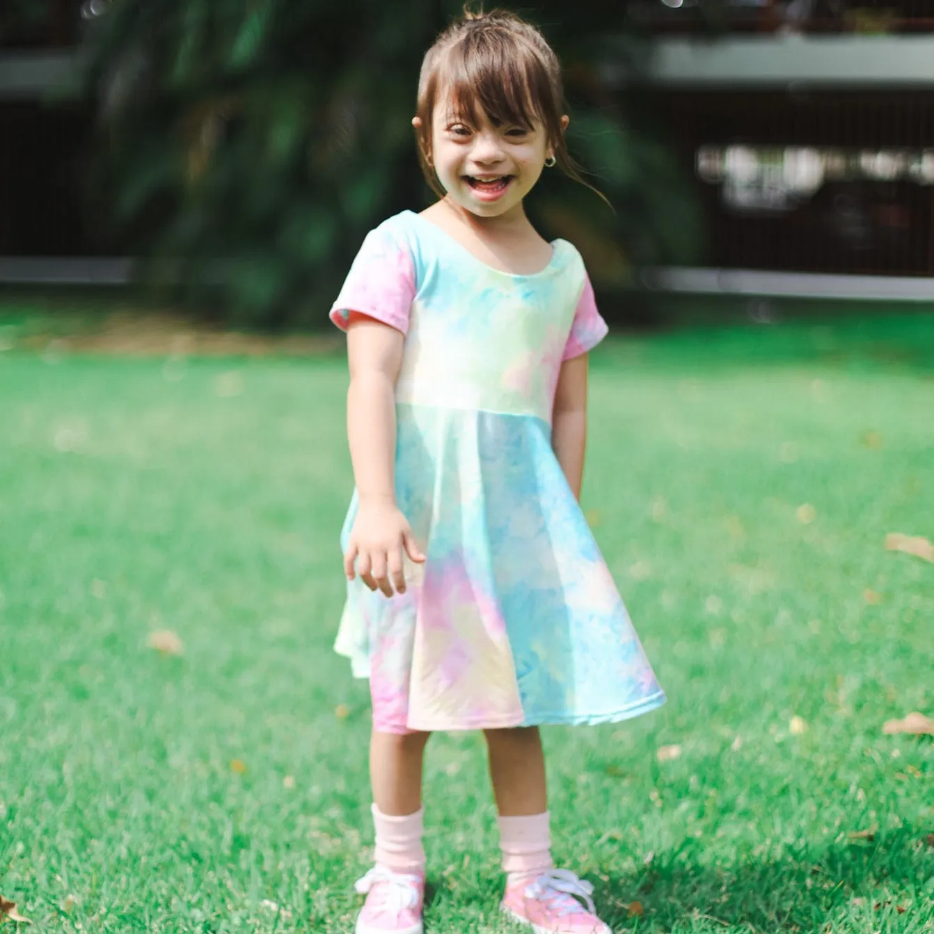 Pastel Tie-Dye Twirl Dress